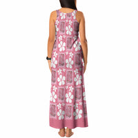Give Cancer The Boot Pink Cowgirl Tank Maxi Dress Western Aloha Hibiscus Paniolo Heritage Floral