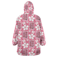 Give Cancer The Boot Pink Cowgirl Wearable Blanket Hoodie Western Aloha Hibiscus Paniolo Heritage Floral