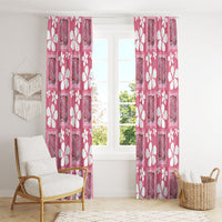Give Cancer The Boot Pink Cowgirl Window Curtain Western Aloha Hibiscus Paniolo Heritage Floral