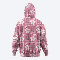 Give Cancer The Boot Pink Cowgirl Zip Hoodie Western Aloha Hibiscus Paniolo Heritage Floral