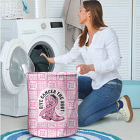 Give Cancer The Boot Pink Cowgirl Laundry Basket Hawaiian Paniolo Mixed Quilt Pattern Style