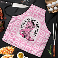 Give Cancer The Boot Pink Cowgirl Apron Hawaiian Paniolo Mixed Quilt Pattern Style