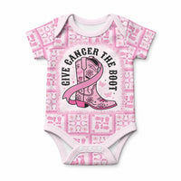 Give Cancer The Boot Pink Cowgirl Baby Onesie Hawaiian Paniolo Mixed Quilt Pattern Style