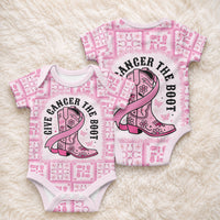 Give Cancer The Boot Pink Cowgirl Baby Onesie Hawaiian Paniolo Mixed Quilt Pattern Style