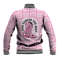 Give Cancer The Boot Pink Cowgirl Baseball Jacket Hawaiian Paniolo Mixed Quilt Pattern Style