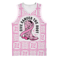 Give Cancer The Boot Pink Cowgirl Basketball Jersey Hawaiian Paniolo Mixed Quilt Pattern Style