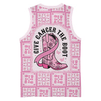 Give Cancer The Boot Pink Cowgirl Basketball Jersey Hawaiian Paniolo Mixed Quilt Pattern Style