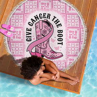 Give Cancer The Boot Pink Cowgirl Beach Blanket Hawaiian Paniolo Mixed Quilt Pattern Style