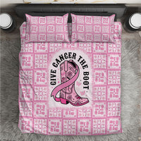 Give Cancer The Boot Pink Cowgirl Bedding Set Hawaiian Paniolo Mixed Quilt Pattern Style
