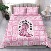 Give Cancer The Boot Pink Cowgirl Bedding Set Hawaiian Paniolo Mixed Quilt Pattern Style