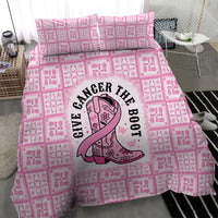 Give Cancer The Boot Pink Cowgirl Bedding Set Hawaiian Paniolo Mixed Quilt Pattern Style