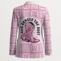 Give Cancer The Boot Pink Cowgirl Blazer Hawaiian Paniolo Mixed Quilt Pattern Style