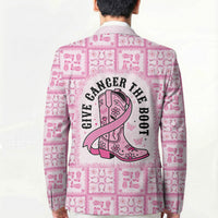 Give Cancer The Boot Pink Cowgirl Blazer Hawaiian Paniolo Mixed Quilt Pattern Style