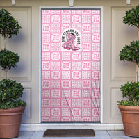 Give Cancer The Boot Pink Cowgirl Door Cover Hawaiian Paniolo Mixed Quilt Pattern Style
