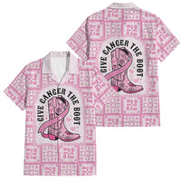 Give Cancer The Boot Pink Cowgirl Family Matching Mermaid Dress and Hawaiian Shirt Hawaiian Paniolo Mixed Quilt Pattern Style