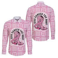 Give Cancer The Boot Pink Cowgirl Family Matching Mermaid Dress and Hawaiian Shirt Hawaiian Paniolo Mixed Quilt Pattern Style