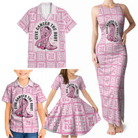 Give Cancer The Boot Pink Cowgirl Family Matching Tank Maxi Dress and Hawaiian Shirt Hawaiian Paniolo Mixed Quilt Pattern Style