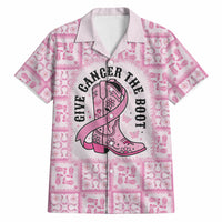Give Cancer The Boot Pink Cowgirl Hawaiian Shirt Hawaiian Paniolo Mixed Quilt Pattern Style