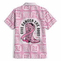 Give Cancer The Boot Pink Cowgirl Hawaiian Shirt Hawaiian Paniolo Mixed Quilt Pattern Style
