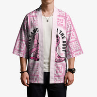 Give Cancer The Boot Pink Cowgirl Kimono Hawaiian Paniolo Mixed Quilt Pattern Style
