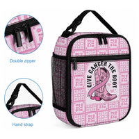 Give Cancer The Boot Pink Cowgirl Lunch Bag Hawaiian Paniolo Mixed Quilt Pattern Style