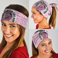 Give Cancer The Boot Pink Cowgirl Neck Gaiter Hawaiian Paniolo Mixed Quilt Pattern Style