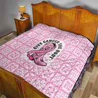 Give Cancer The Boot Pink Cowgirl Quilt Hawaiian Paniolo Mixed Quilt Pattern Style