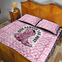 Give Cancer The Boot Pink Cowgirl Quilt Bed Set Hawaiian Paniolo Mixed Quilt Pattern Style