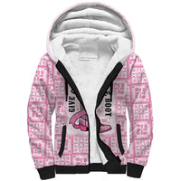 Give Cancer The Boot Pink Cowgirl Sherpa Hoodie Hawaiian Paniolo Mixed Quilt Pattern Style
