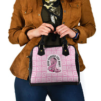 Give Cancer The Boot Pink Cowgirl Shoulder Handbag Hawaiian Paniolo Mixed Quilt Pattern Style
