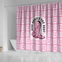 Give Cancer The Boot Pink Cowgirl Shower Curtain Hawaiian Paniolo Mixed Quilt Pattern Style