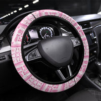Give Cancer The Boot Pink Cowgirl Steering Wheel Cover Hawaiian Paniolo Mixed Quilt Pattern Style