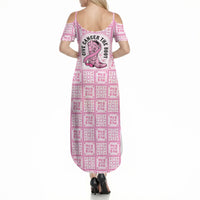 Give Cancer The Boot Pink Cowgirl Summer Maxi Dress Hawaiian Paniolo Mixed Quilt Pattern Style