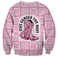 Give Cancer The Boot Pink Cowgirl Sweatshirt Hawaiian Paniolo Mixed Quilt Pattern Style