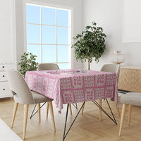 Give Cancer The Boot Pink Cowgirl Tablecloth Hawaiian Paniolo Mixed Quilt Pattern Style
