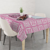 Give Cancer The Boot Pink Cowgirl Tablecloth Hawaiian Paniolo Mixed Quilt Pattern Style