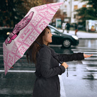 Give Cancer The Boot Pink Cowgirl Umbrella Hawaiian Paniolo Mixed Quilt Pattern Style