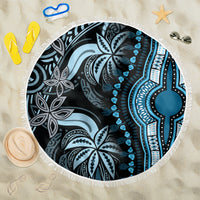 Polynesia Dashiki Beach Blanket Polynesia and Africa Traditional Special Together Blue LT9 One Size 150cm Blue - Wonder Print Shop