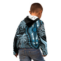 Polynesia Dashiki Kid Hoodie Polynesia and Africa Traditional Special Together Blue LT9 - Polynesian Pride