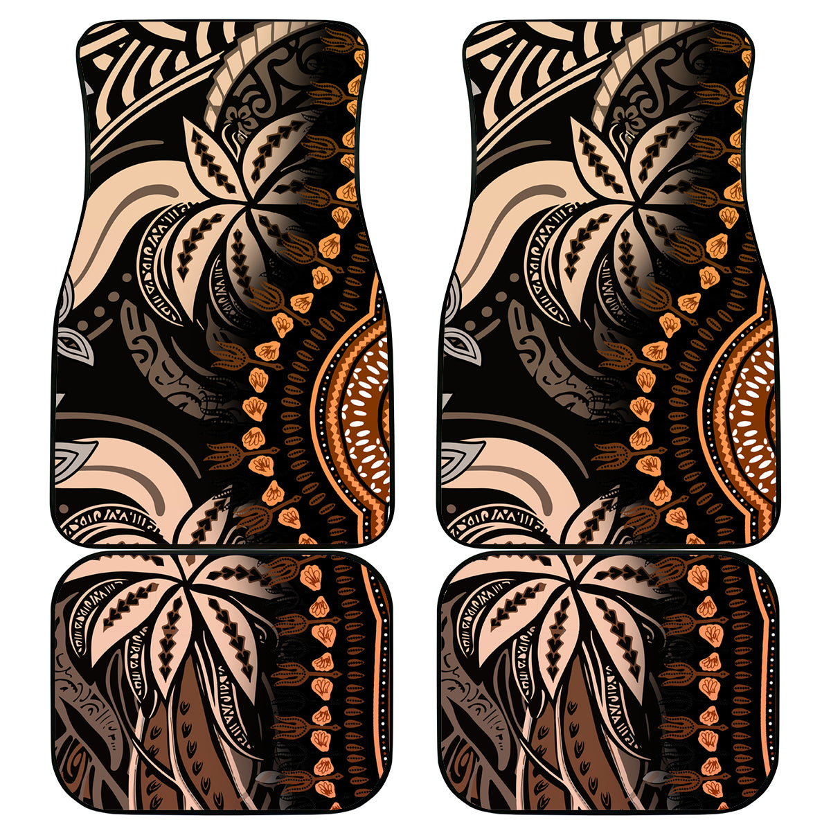 Polynesia Dashiki Car Mats Polynesia and Africa Traditional Special Together Gold LT9 Gold - Polynesian Pride