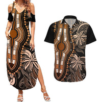 Polynesia Dashiki Couples Matching Summer Maxi Dress and Hawaiian Shirt Polynesia and Africa Traditional Special Together Gold LT9 Gold - Polynesian Pride