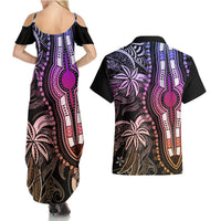 Polynesia Dashiki Couples Matching Summer Maxi Dress and Hawaiian Shirt Polynesia and Africa Traditional Special Together Pastel LT9 - Polynesian Pride