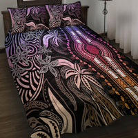 Polynesia Dashiki Quilt Bed Set Polynesia and Africa Traditional Special Together Pastel LT9 - Polynesian Pride