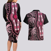 polynesia-dashiki-couples-matching-long-sleeve-bodycon-dress-and-hawaiian-shirt-polynesia-and-africa-traditional-special-together-pink