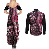 polynesia-dashiki-couples-matching-summer-maxi-dress-and-long-sleeve-button-shirts-polynesia-and-africa-traditional-special-together-pink