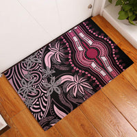 Polynesia Dashiki Rubber Doormat Polynesia and Africa Traditional Special Together Pink LT9 Pink - Polynesian Pride