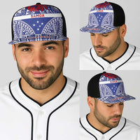 Personalised Toa Samoa Rugby Spirit Baseball Net Cap Blue Samoan Tribal Pattern - Polynesian Pride