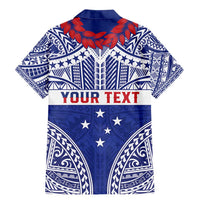 Personalised Toa Samoa Rugby Spirit Family Matching Mermaid Dress and Hawaiian Shirt Blue Samoan Tribal Pattern - Polynesian Pride