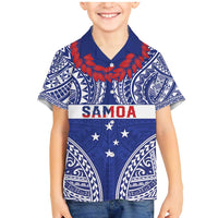 Personalised Toa Samoa Rugby Spirit Family Matching Mermaid Dress and Hawaiian Shirt Blue Samoan Tribal Pattern - Polynesian Pride