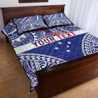 Personalised Toa Samoa Rugby Spirit Quilt Bed Set Blue Samoan Tribal Pattern - Polynesian Pride
